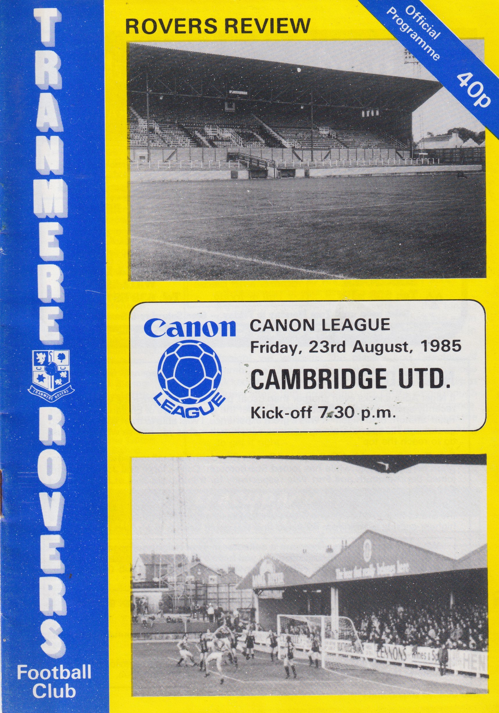 Tranmere Rovers v Cambridge United match programme